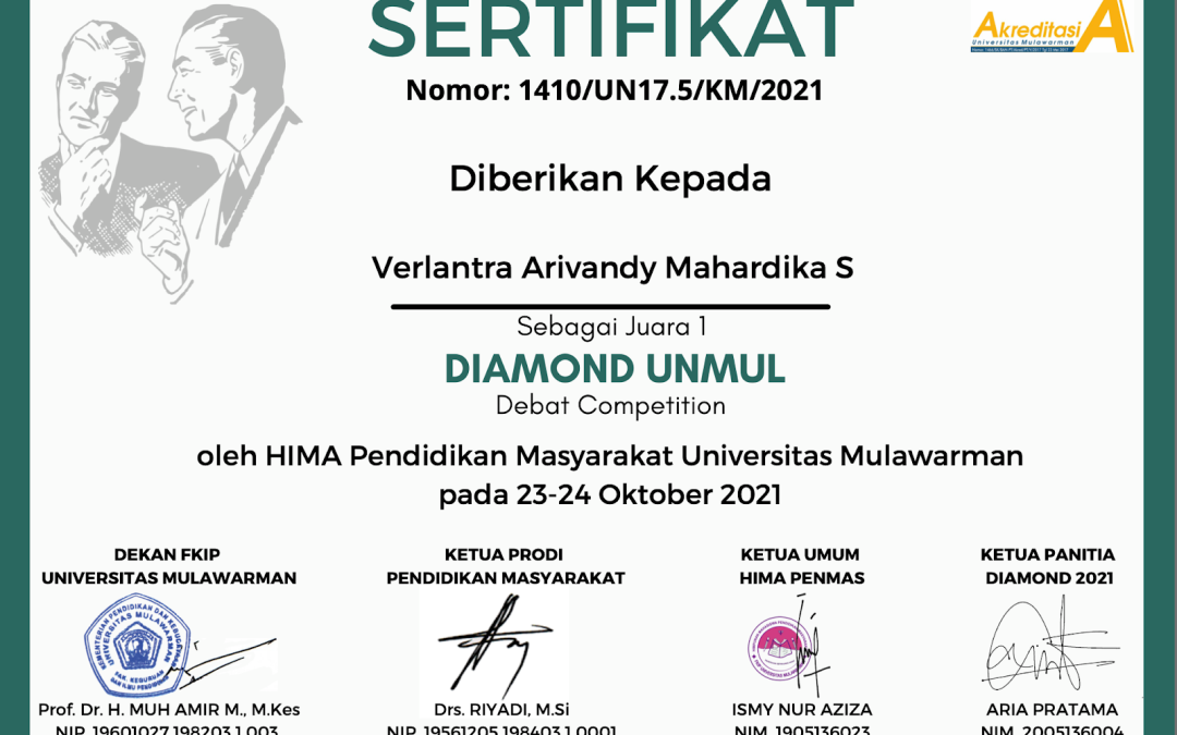 Mahasiswa HI FISIP Undip Juara 1 Diamond UNMUL Debate Competition 2021